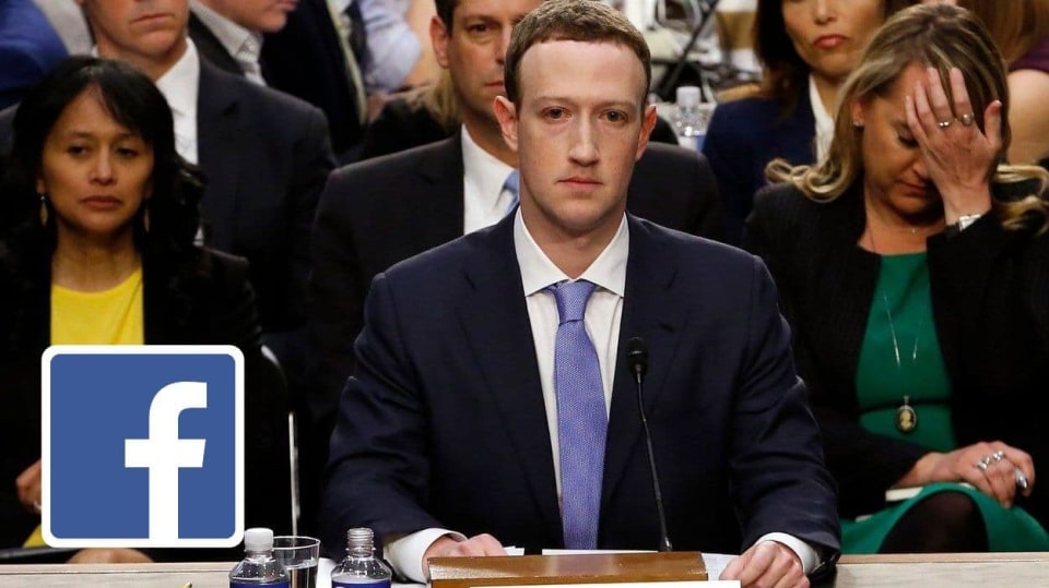 Mark Zuckerberg na slyšení před americkými senátory